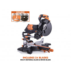 R255SMS-DB+ Multi-Material Sliding Mitre Saw 255mm 2000W 240V