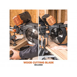 R255SMS-DB+ Multi-Material Sliding Mitre Saw 255mm 2000W 240V