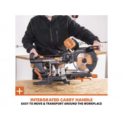 R255SMS-DB+ Multi-Material Sliding Mitre Saw 255mm 2000W 240V