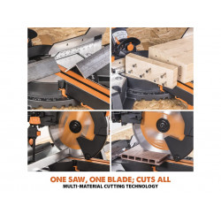 R255SMS-DB+ Multi-Material Sliding Mitre Saw 255mm 2000W 240V