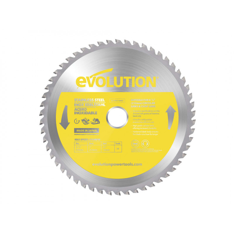 Stainless Steel Cutting Circular Saw Blade 210 x 25.4mm x 54T
