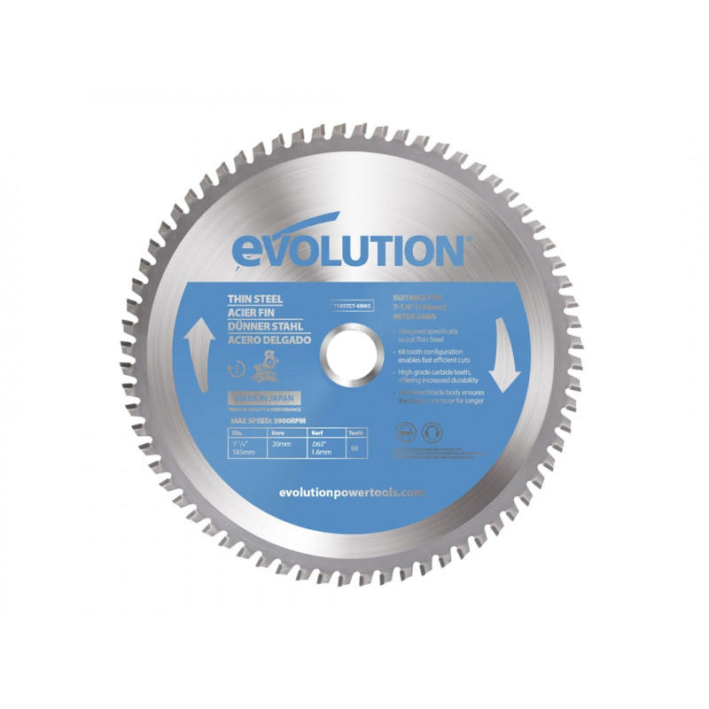 Thin Steel Cutting Mitre Saw Blade 185 x 20mm x 68T Thin Steel Cutting Mitre Saw Blade 185 x 20mm x 68T