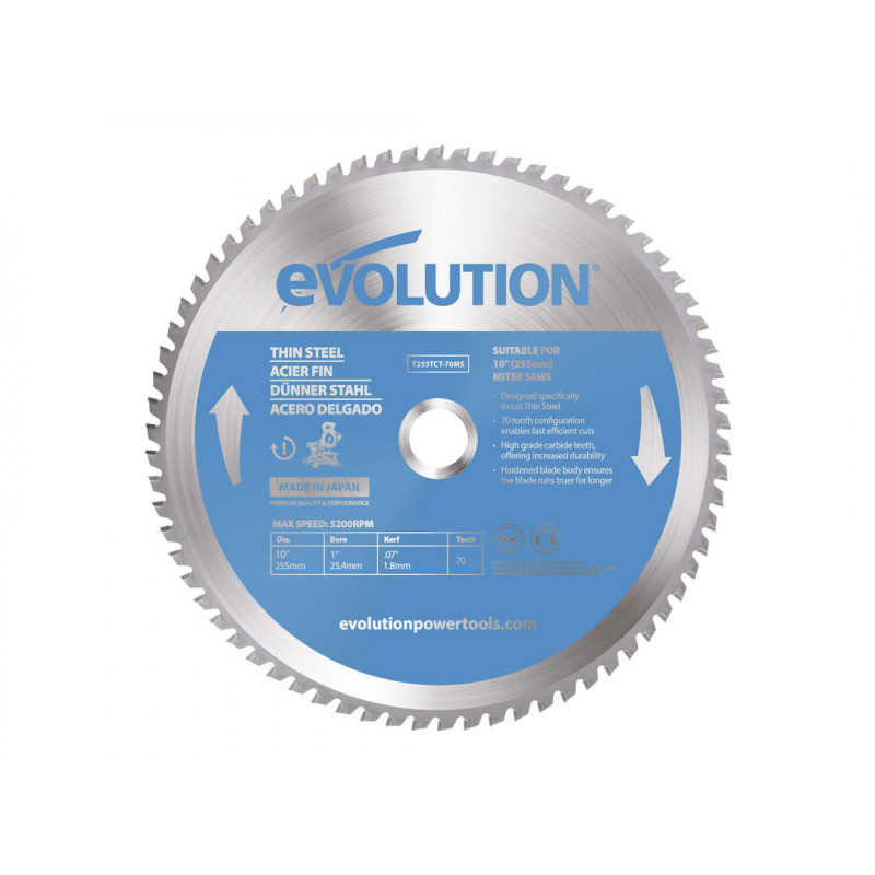 Thin Steel Cutting Mitre Saw Blade 255 x 25.4mm x 70T Thin Steel Cutting Mitre Saw Blade 255 x 25.4mm x 70T