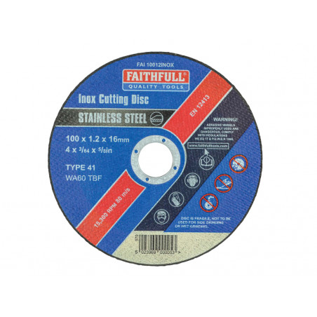 Inox Cutting Disc 100 x 1.2 x 16mm