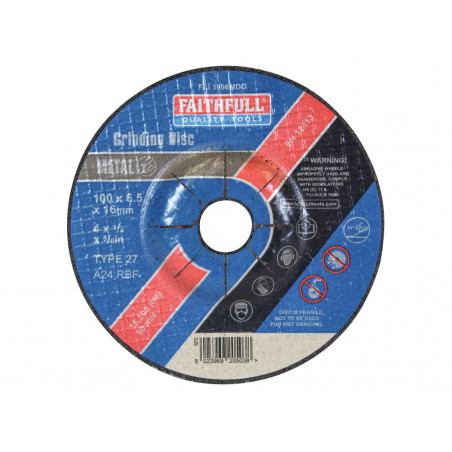 Depressed Centre Metal Grinding Disc 100 x 6.5 x 16mm
