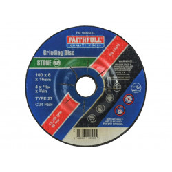 Depressed Centre Stone Grinding Disc 100 x 6 x 16mm