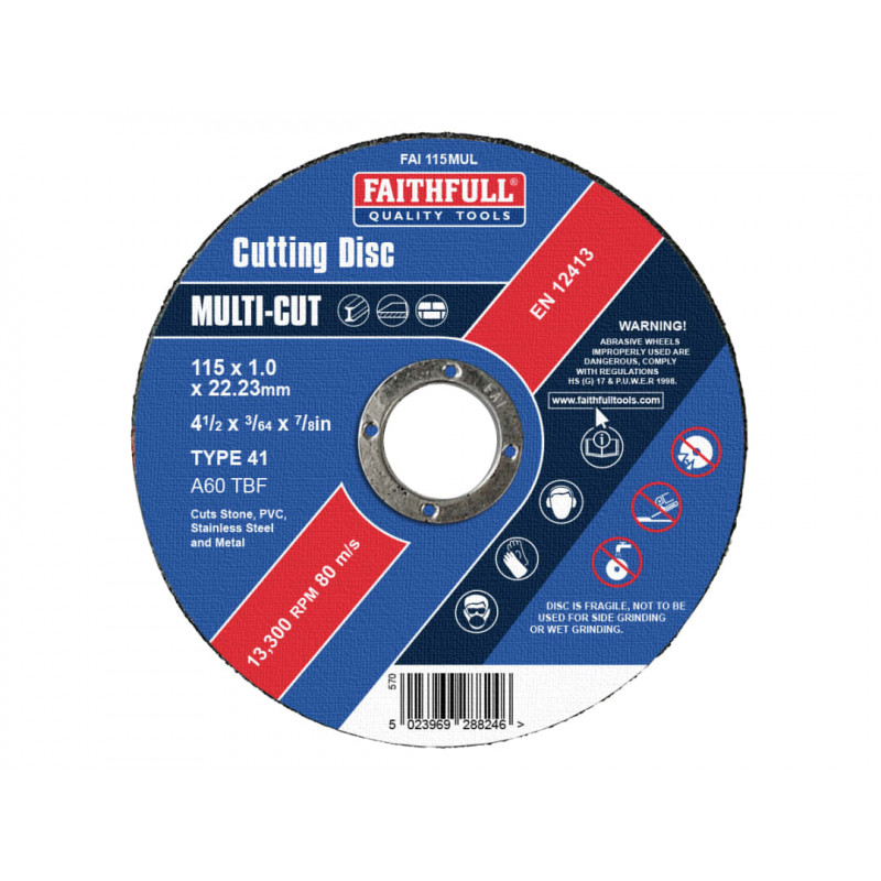 Multi-Purpose Cutting Disc 115 x 1.0 x 22.23mm (Pack 10) Multi-Purpose Cutting Disc 115 x 1.0 x 22.23mm (Pack 10)