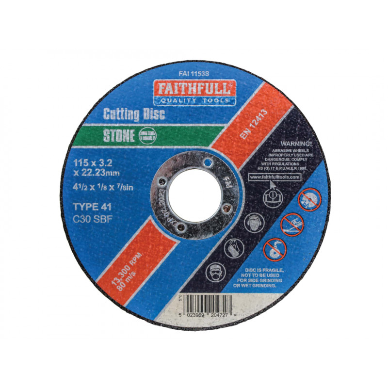 Stone Cut Off Disc 115 x 3.2 x 22.23mm Stone Cut Off Disc 115 x 3.2 x 22.23mm