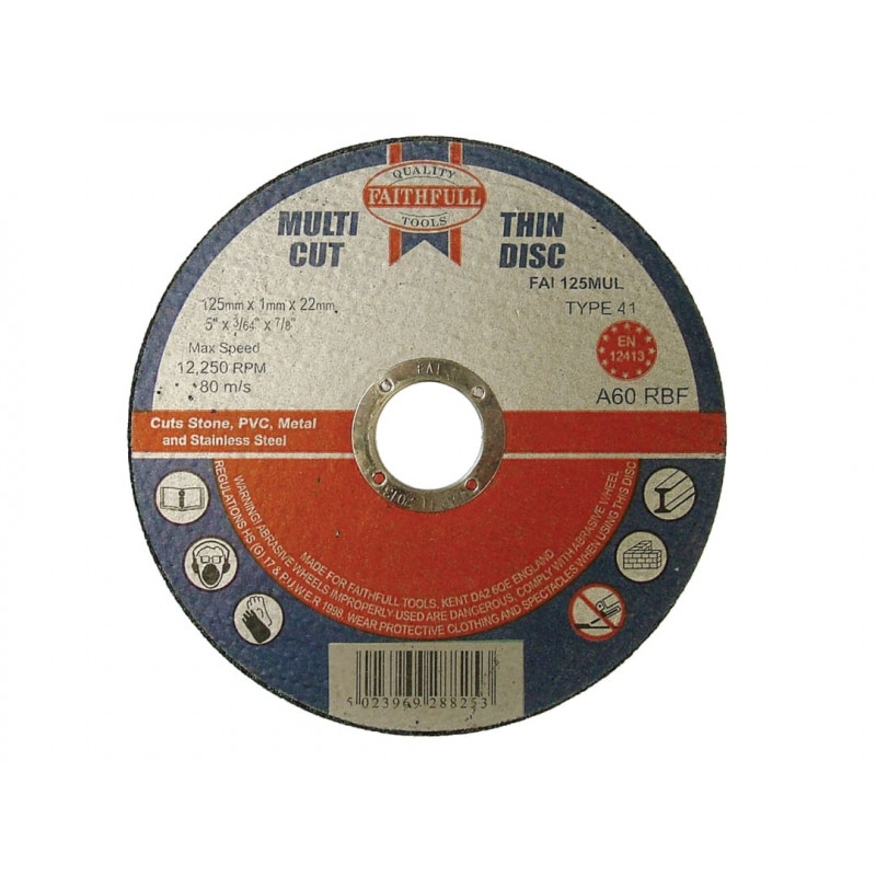 Multi-Purpose Cutting Disc 125 x 1.0 x 22.23mm (Pack 10) Multi-Purpose Cutting Disc 125 x 1.0 x 22.23mm (Pack 10)