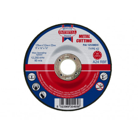 Depressed Centre Metal Cutting Disc 125 x 3.2 x 22.23mm