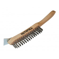 680/4S Heavy-Duty Scratch Brush with Scraper - 4 Row