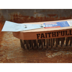 Heavy-Duty Scratch Brush with Scraper - 4 Row