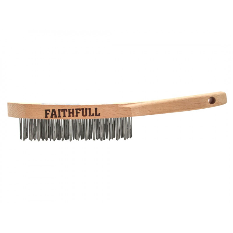 Heavy-Duty Stainless Steel Scratch Brush, 4 Row Heavy-Duty Stainless Steel Scratch Brush, 4 Row