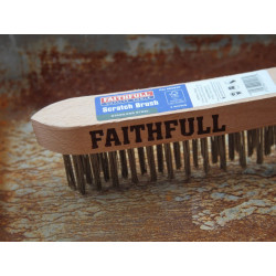 Heavy-Duty Stainless Steel Scratch Brush, 3 Row