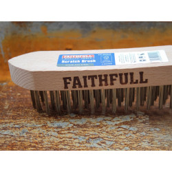 Heavy-Duty Stainless Steel Scratch Brush, 4 Row