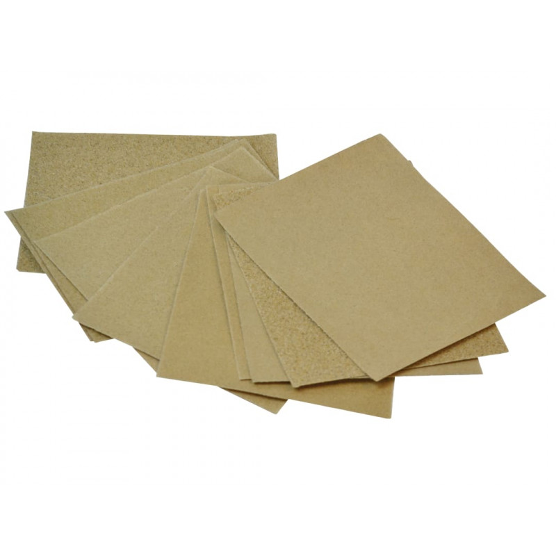 Cork Block Glasspaper Sanding Sheets Assorted (Pack 10) Cork Block Glasspaper Sanding Sheets Assorted (Pack 10)