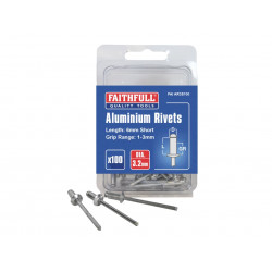 Aluminium Rivets 3.2 x 6mm Short Pre-Pack of 100