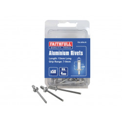 Aluminium Rivets 4 x 13mm Long Pre-Pack of 50