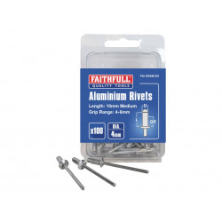 Aluminium Rivets 4 x 10mm Medium Pre-Pack of 100