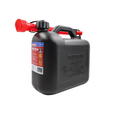 Plastic Fuel Can Black 5 litre