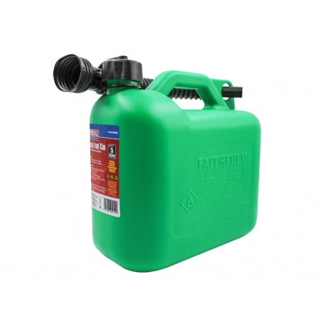 Plastic Fuel Can Green 5 litre