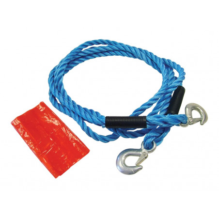 Tow Rope 4m Metal Hooks 2 Tonne
