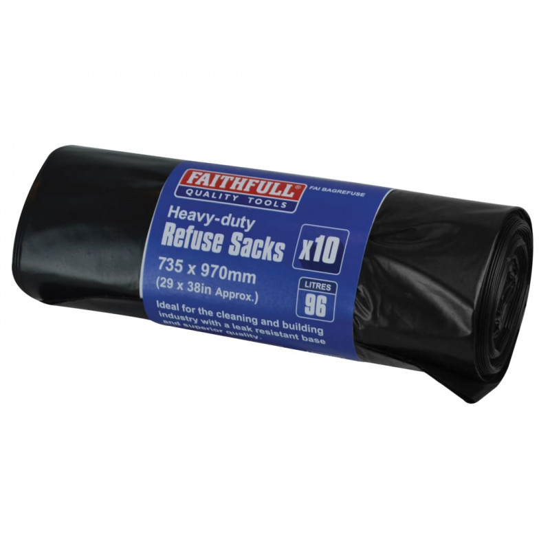 Heavy-Duty Black Refuse Sacks (Roll 10) Heavy-Duty Black Refuse Sacks (Roll 10)