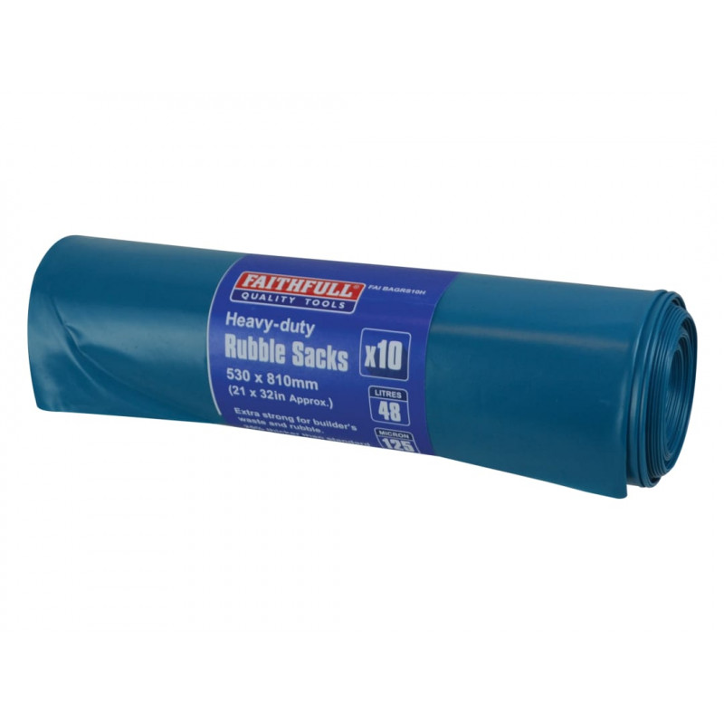 Blue Heavy-Duty Rubble Sacks (Roll 10) Blue Heavy-Duty Rubble Sacks (Roll 10)
