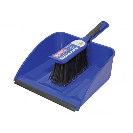 Large Plastic Dustpan & Brush Set