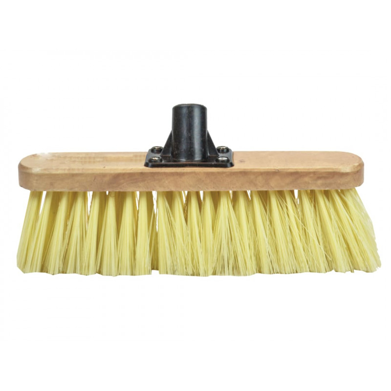 Soft Cream PVC Bristle Broom Head 300mm (12in) Threaded Socket Soft Cream PVC Bristle Broom Head 300mm (12in) Threaded Socket