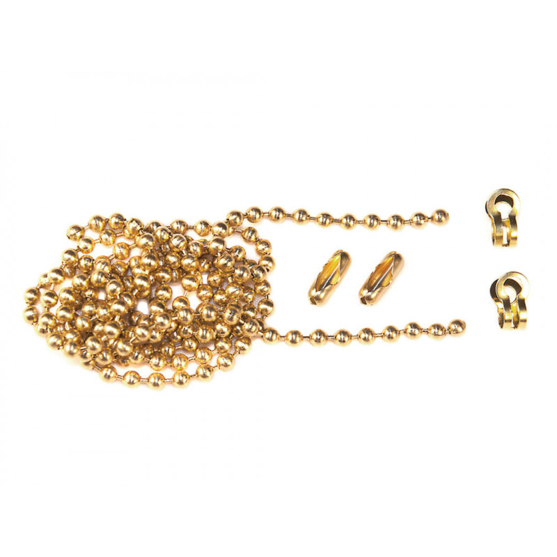 Brass Ball Chain Kit Polished Brass 1m Brass Ball Chain Kit Polished Brass 1m