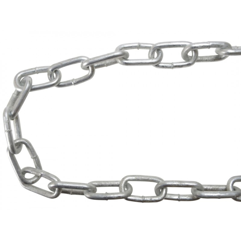 Galvanised Chain Link 6mm x 15m Reel - Max. Load 250kg Galvanised Chain Link 6mm x 15m Reel - Max. Load 250kg