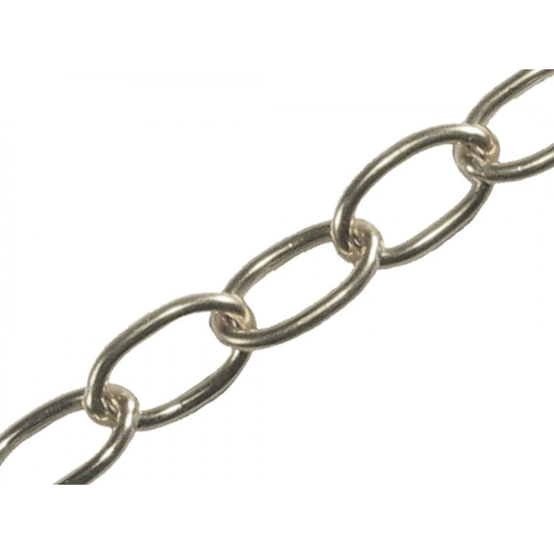 Oval Chain 2.3mm x 10m Chrome Oval Chain 2.3mm x 10m Chrome