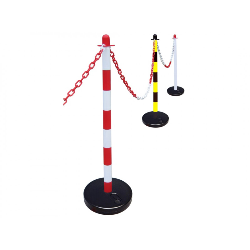 Plastic Post for Chain - Red / White Plastic Post for Chain - Red / White