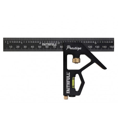 Prestige Combination Square Black Aluminium 150mm (6in)