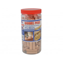 Wood Dowels Fluted 40 x 10mm (Tub 100)