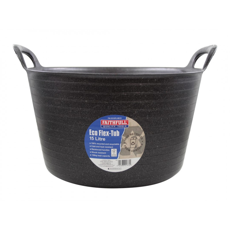 Eco Flex Tub 15 litre - Recycled Black Eco Flex Tub 15 litre - Recycled Black