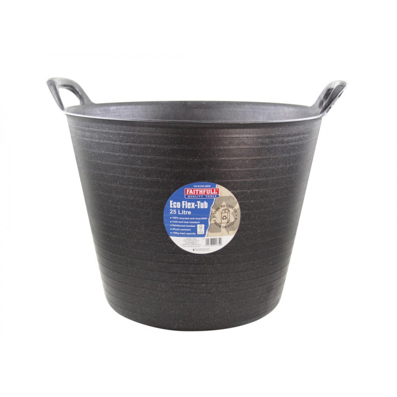 Eco Flex Tub 25 litre - Recycled Black Eco Flex Tub 25 litre - Recycled Black