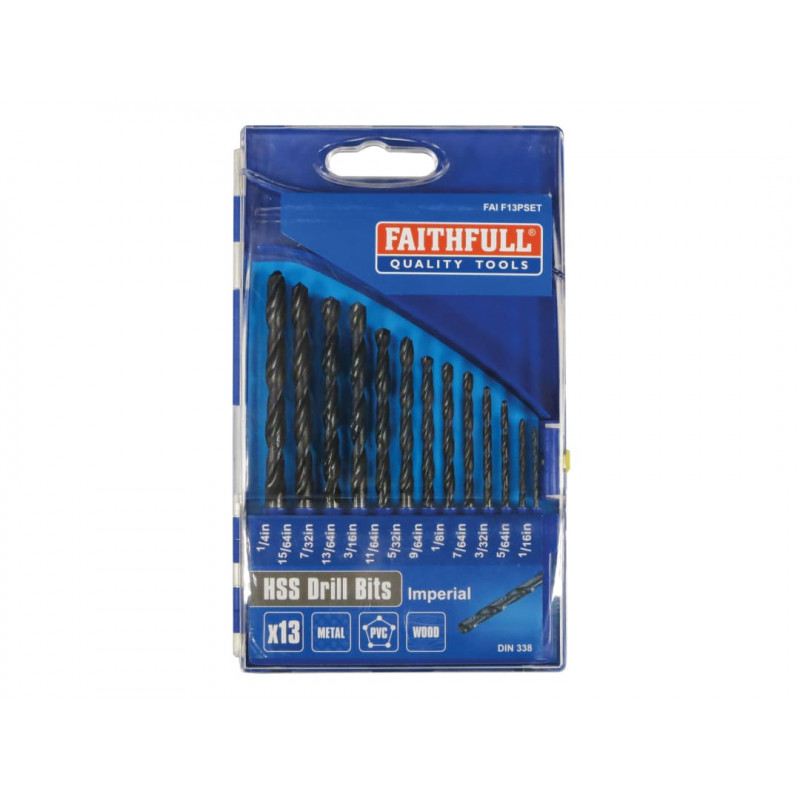 HSS Drill Bit Set of 13 1/16-1/4 x 1/64 HSS Drill Bit Set of 13 1/16-1/4 x 1/64
