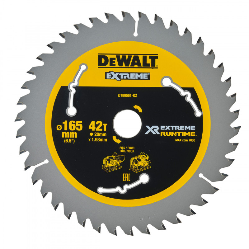 Dewalt DT99561 XR EXTREME Runtime Circular Saw Blade 165 × 20mm × 42T Dewalt DT99561 XR EXTREME Runtime Circular Saw Blade 165 × 20mm × 42T