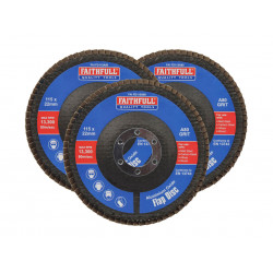 Aluminium Oxide Flap Disc 115 x 22mm 80 Grit (3 Pack)
