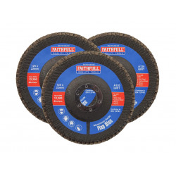 Aluminium Oxide Flap Disc 125 x 22mm 120 Grit (3 Pack)