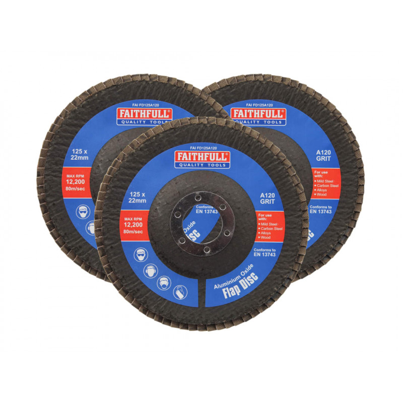 Aluminium Oxide Flap Disc 125 x 22mm 120 Grit (3 Pack) Aluminium Oxide Flap Disc 125 x 22mm 120 Grit (3 Pack)