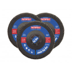 Zirconia Abrasive Jumbo Flap Disc 125 x 22mm 120 Grit (3 Pack)