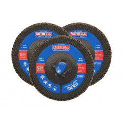 Aluminium Oxide Flap Disc 125 x 22mm 40 Grit (3 Pack)