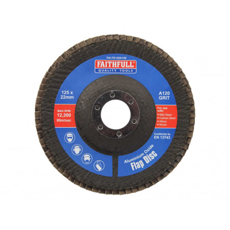 Aluminium Oxide Flap Disc 125 x 22mm 120 Grit
