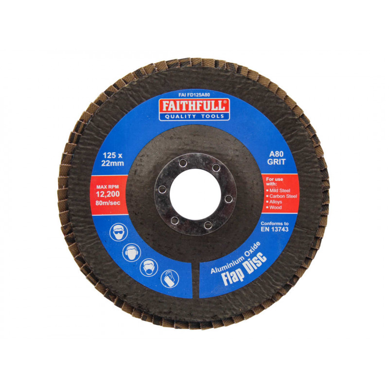 Aluminium Oxide Flap Disc 125 x 22mm 80 Grit Aluminium Oxide Flap Disc 125 x 22mm 80 Grit