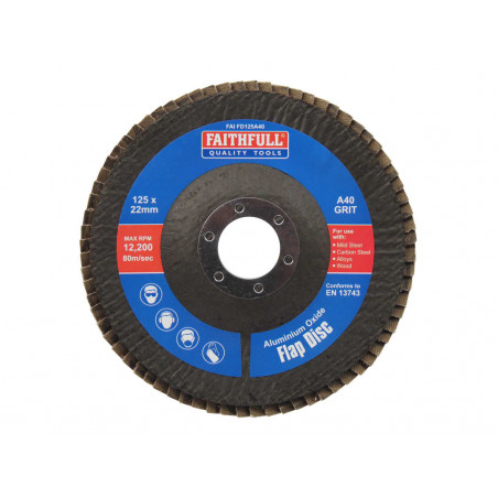 Aluminium Oxide Flap Disc 125 x 22mm 40 Grit