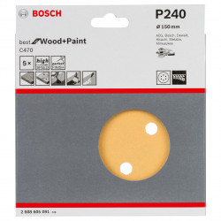 Bosch 2608605091 C470 Sanding Disc 240 Grit × 150mm (Pack of 5)