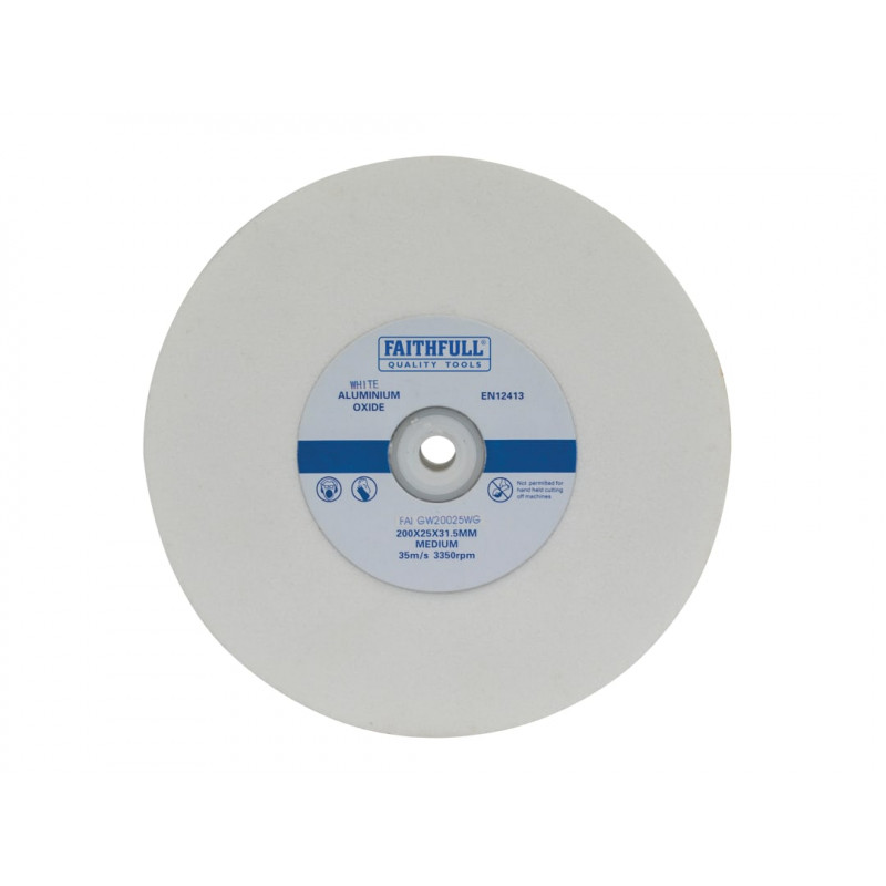 General Purpose Grinding Wheel 200 x 25mm White Medium General Purpose Grinding Wheel 200 x 25mm White Medium